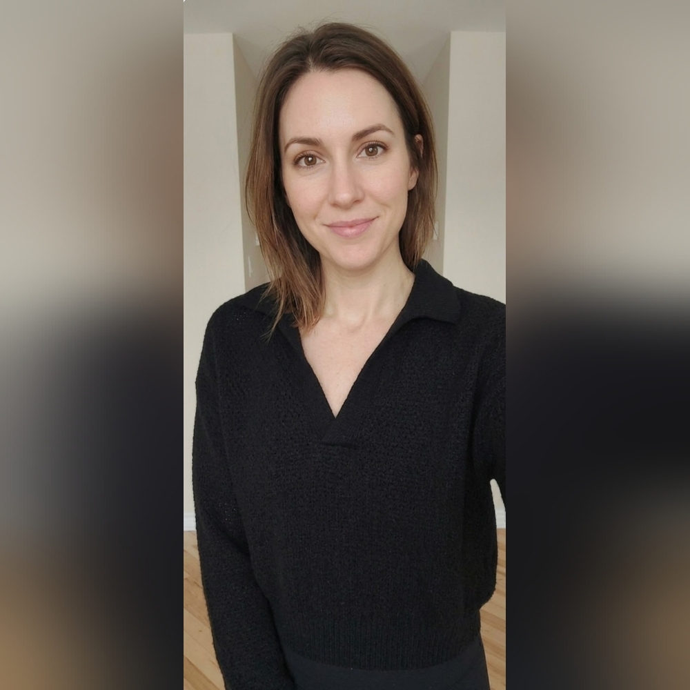 Black V-Neck Collared Sweater